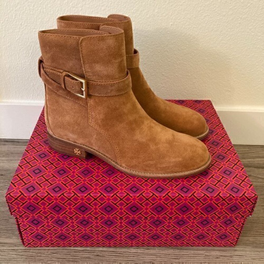 Tory Burch Brooke Ankle Suede Buckle Boot Size 6.5 NEW